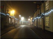 SP9211 : A misty night in Tring High Street by Rob Farrow