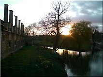 TF0306 : Lord Burghley's Hospital, Stamford, and the Welland, at sunset by Stefan Czapski