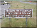 W1128 : Sign at Tralispeen beach by Christopher Hilton