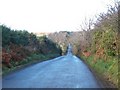 The Burrenreagh Road descending southwards towards the village of Bryansford