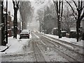 SP2971 : Snow in Priory Road by John Brightley