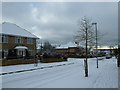 Approaching the junction of a snowy Galt Road and Evelegh Road