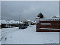 Looking from a snowy St Hellens Road into Solent Road