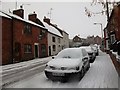 SP2972 : A snow-covered Spring Lane, Kenilworth by John Brightley