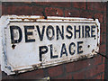 Old name plate in Devonshire Place