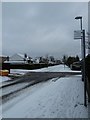 Bus stop in a snowy Central Road