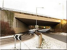 TQ3408 : Two Roads, One Bridge by Simon Carey