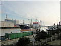 MV Audacity backing out of Great Yarmouth Docks