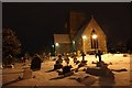 SU5886 : Gravestones in the snow by Bill Nicholls