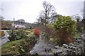 The view upstream on the river Caen from a bridge at Little Comfort Farm