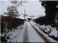 Snowy lane near Llanerfyl