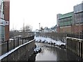 SO8376 : River Stour seen from Husum Bridge, Weavers Wharf by P L Chadwick