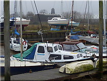 TR0062 : Boats moored at Youngboats on Oare Creek by pam fray