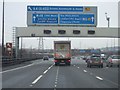 Motorway gantry for junction 18 northbound on M5