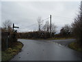 Lane junction near Hensol