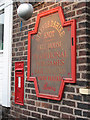 Postbox and inn sign on the Staffordshire Knot