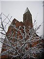 St John the Evangelist, Auckland Road, in snow