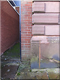 SJ3588 : Bench mark on Toxteth Town Hall Community Resource Centre by John S Turner
