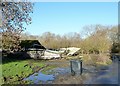 Collapsed end segment of outbuilding at Snape Farm