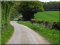 Road and farmland, Hampstead Norreys