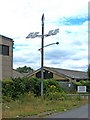 Solar powered street light, car park, Old Woking