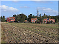 Farmland, houses and mast, Cholsey