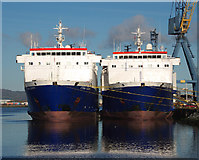 J3676 : Laid-up ferries, Belfast by Rossographer