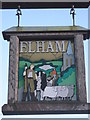 Close-up of Elham Village Sign 