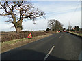 Haunching work on the A1120 near Peasenhall