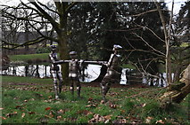 SS6140 : Bob Walters' stainless steel people at Arlington Court by Roger A Smith