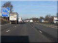 M6 Motorway - exit sign for Knutsford services and junction 19