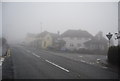 Clee Hill village in the mist