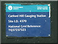 Sign for Catford Hill Gauging Station