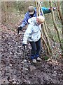 Muddy obstacle in Dipton Wood