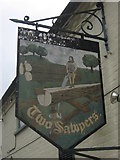 TR2349 : The 2nd - Two Sawyers Pub Sign, Woolage Green by David Anstiss