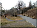 Footpath and remains of a railway viaduct, Brynmawr