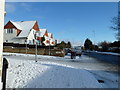 Junction of a snowy Old Rectory Road and Havant Road