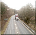 A467 south of a footbridge, Cwmcarn