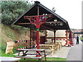 Ornate canopy by the tea room at Groombridge Station