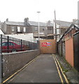 Misplaced sign at the end of a lane in central Bridgend