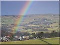 NY8355 : Rainbow over Allendale Town by Mike Quinn