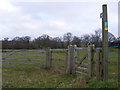 TM3468 : Footpath to Elder Hall and Bruisyard Road by Geographer