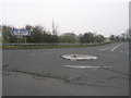 Mini-roundabout on the A614