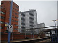 Recently constructed block of flats on Mill Road, viewed from Ilford station