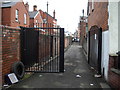 Gated alleyway at the rear of Blaenclydach St, Cardiff