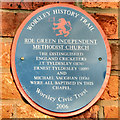 Plaque On Roe Green Church