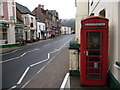 Usk: telephone box in Bridge Street