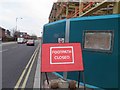 Clarence Street footpath closed.