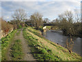 The riverbank and new bridge at Bangor-is-y-coed