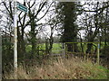 Roadside bridge and footpath sign